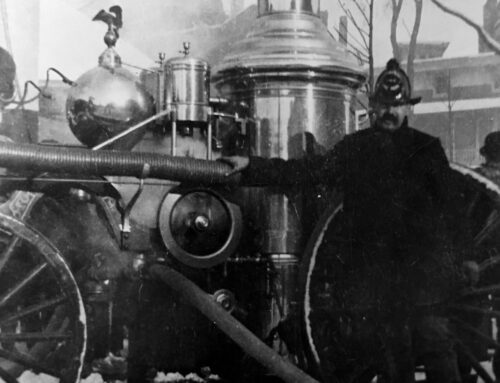 1904-02-04: John George Schlechtweg Pumping the American LaFrance Steamer