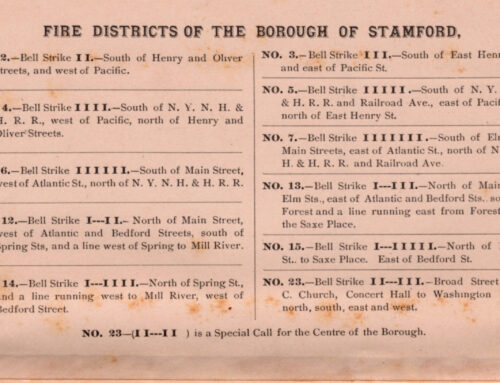 1885-06: The Very First Fire Districts and Bell Sequences for the New Stamford Fire Department (with a Map)